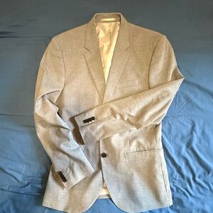 H&M Light Gray Men's Blazer - Classic Two-Button Sport Coat